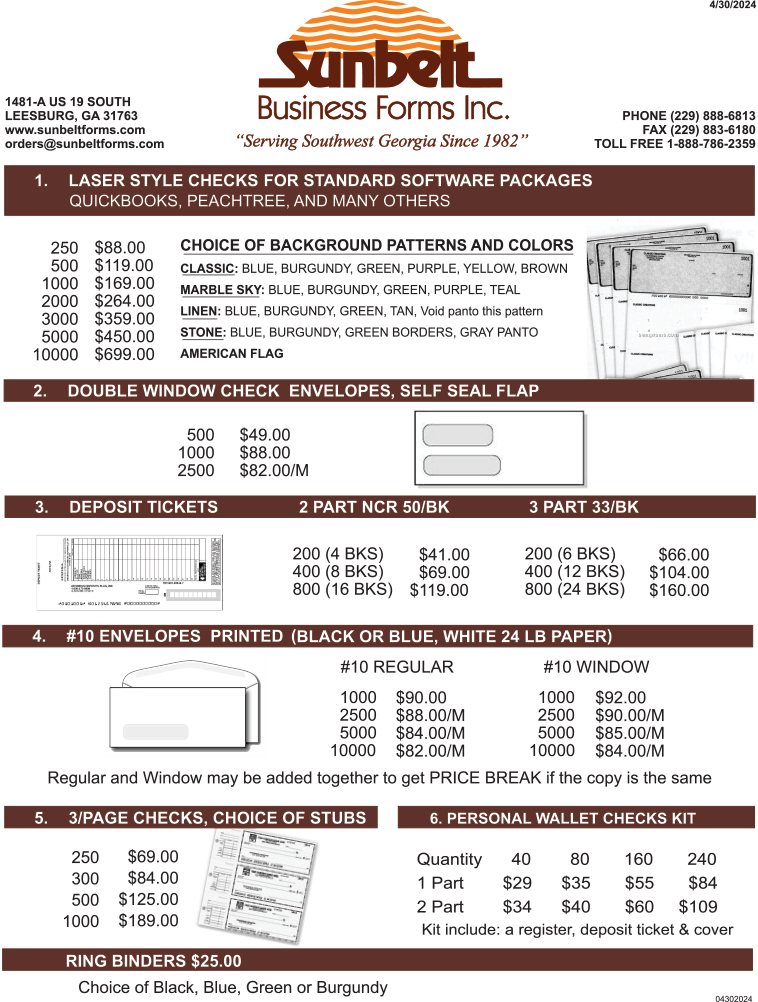 Sunbelt price list 12052022